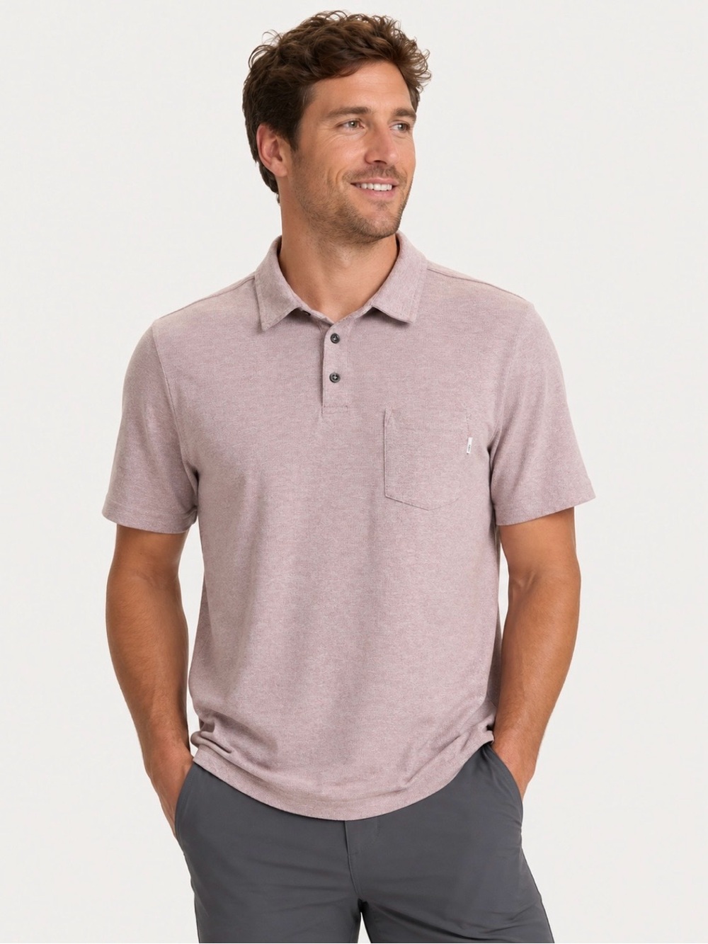 Vuori Ace Polo Shirt Men’s in Pink No size tag. Measurements in description.